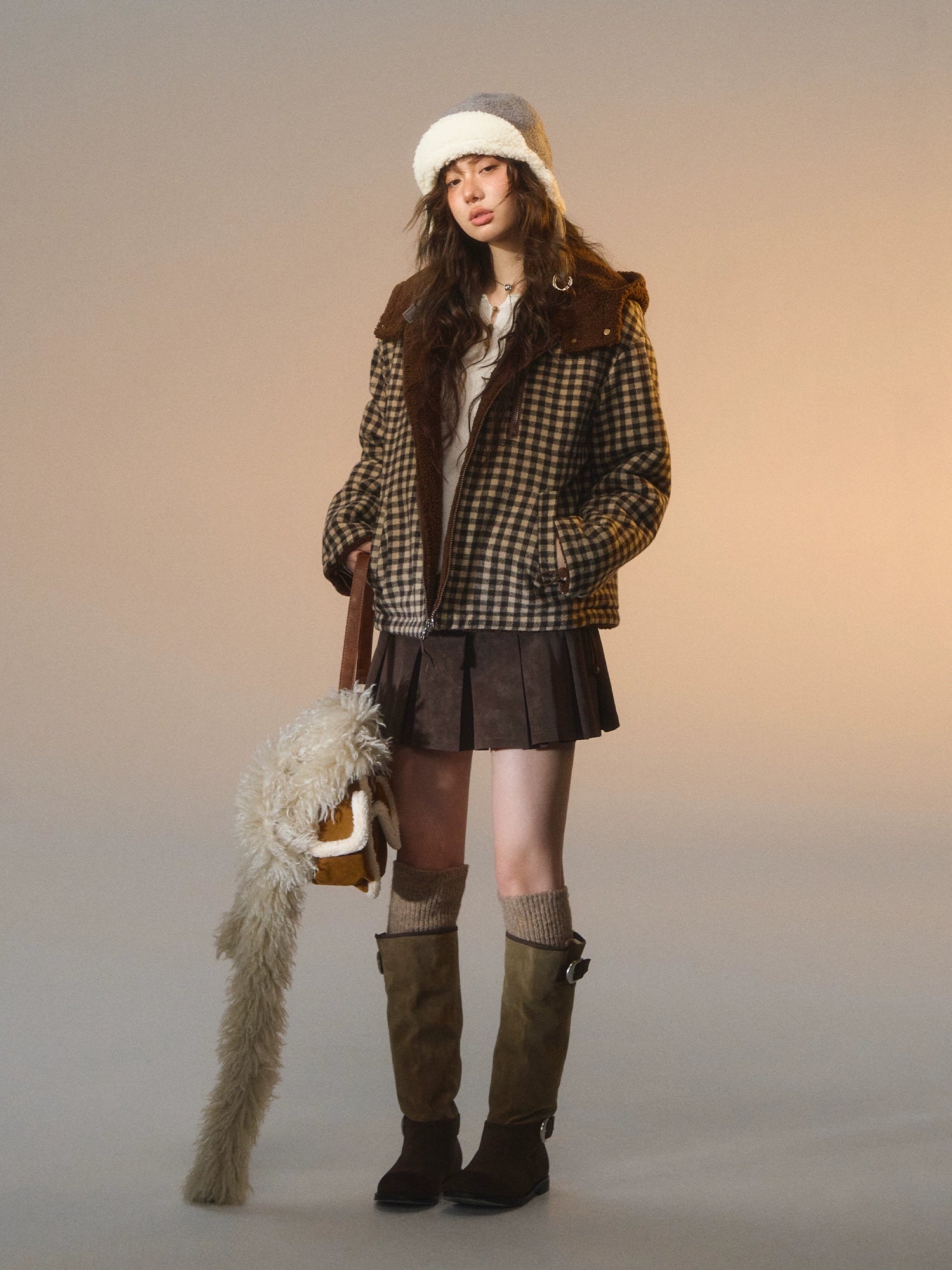 Reversible Plaid Sherpa Jacket