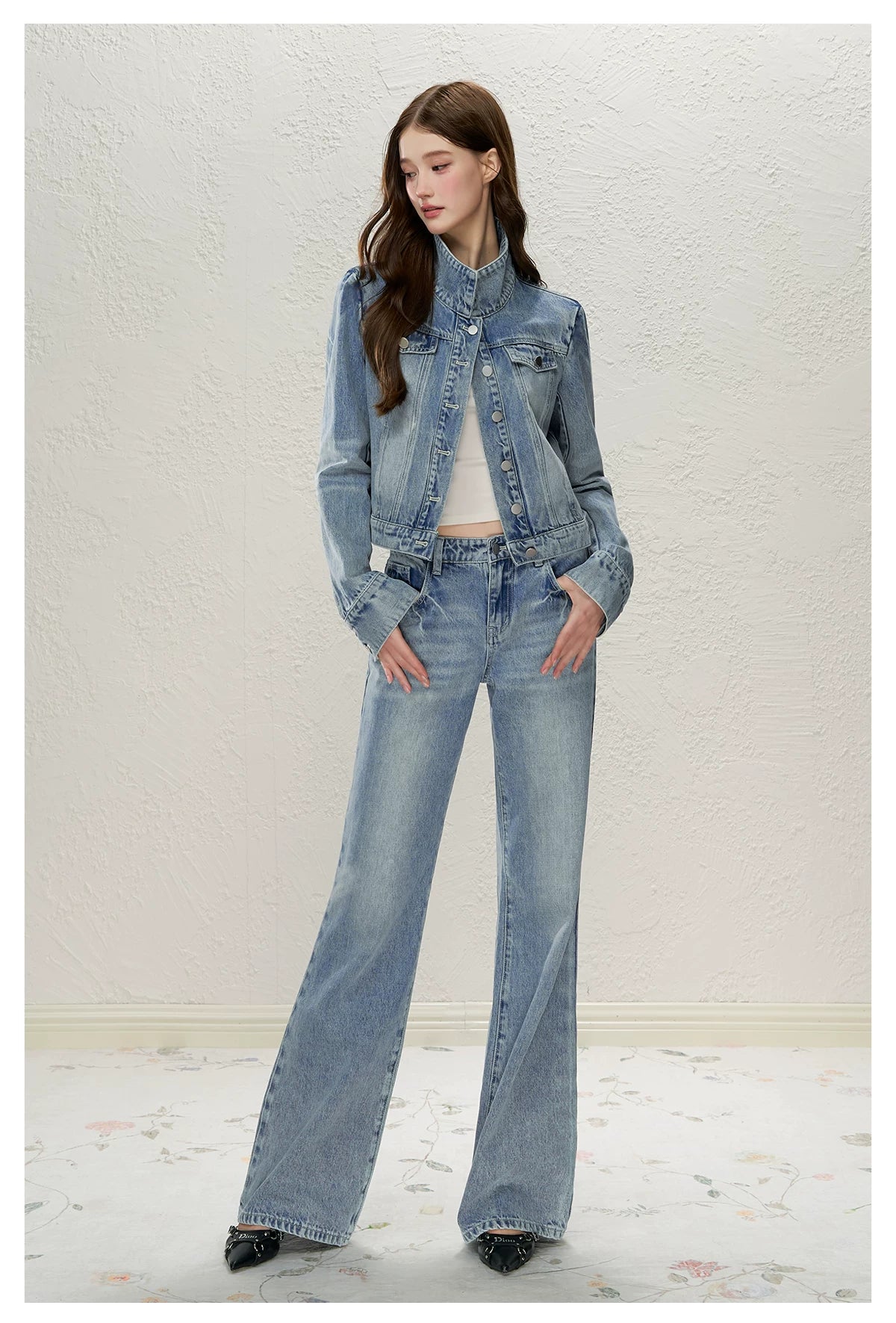 Lightning Whisker Washed Flare Jeans