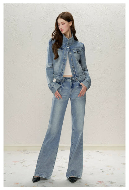Lightning Whisker Washed Flare Jeans