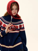 Fair Isle Zip Knit Cardigan
