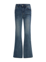Light Blue Rhinestone Flared Jeans