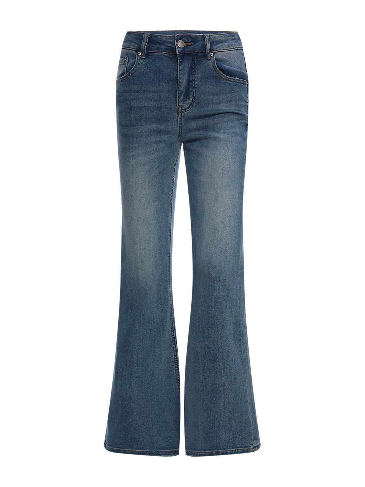 Light Blue Rhinestone Flared Jeans