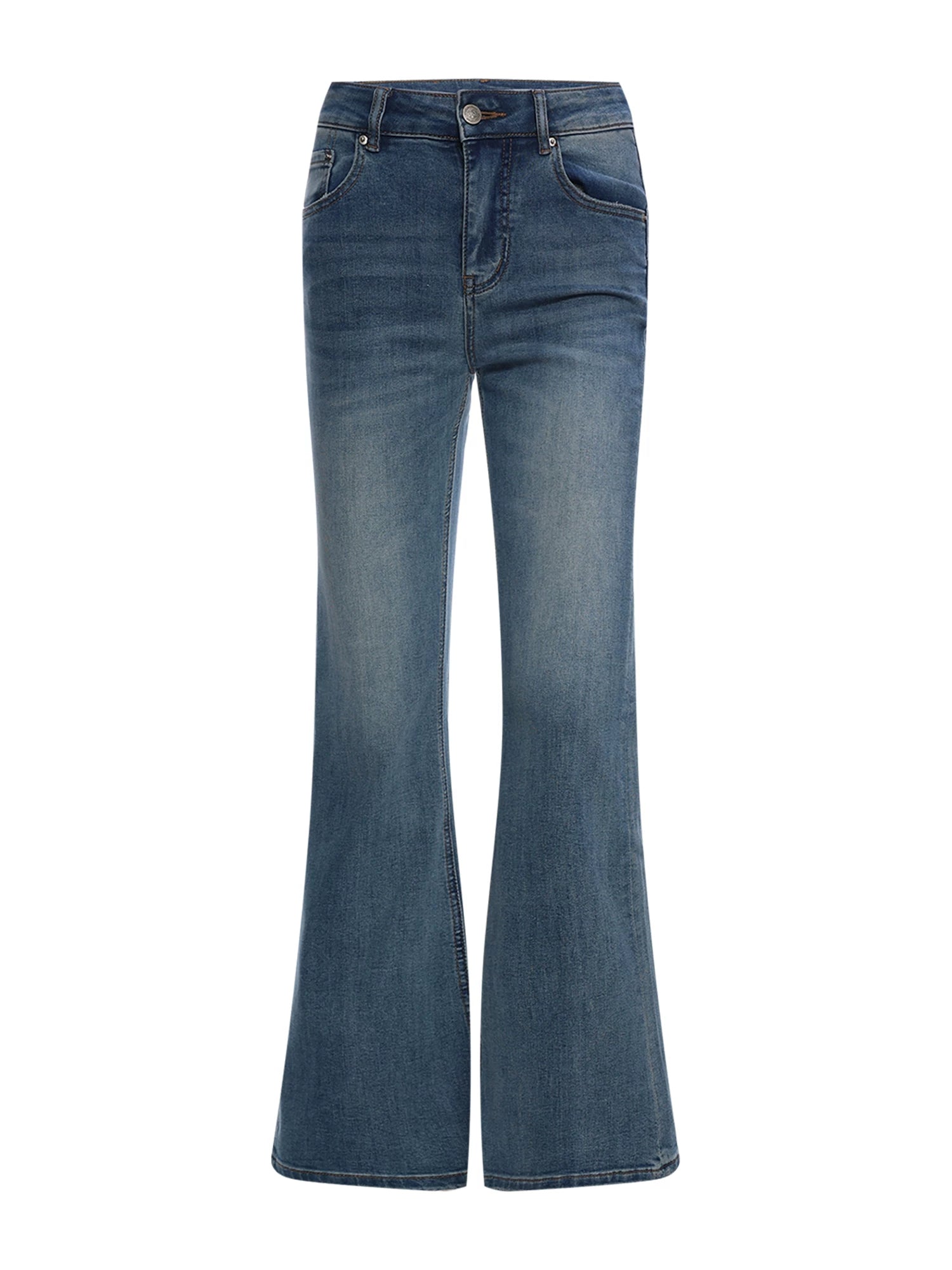 Light Blue Rhinestone Flared Jeans