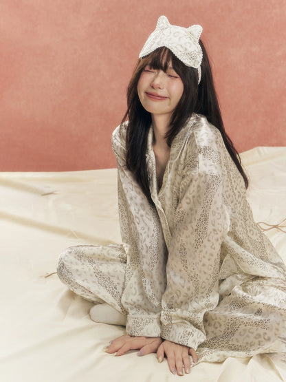 Satin Leopard Pajama Set