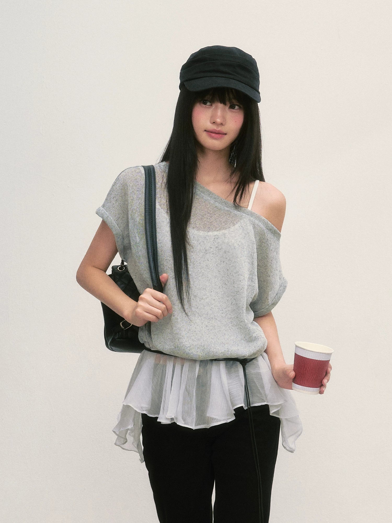 Layered Hem Faux Top