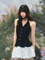 Black Polka Dot Halter Dress