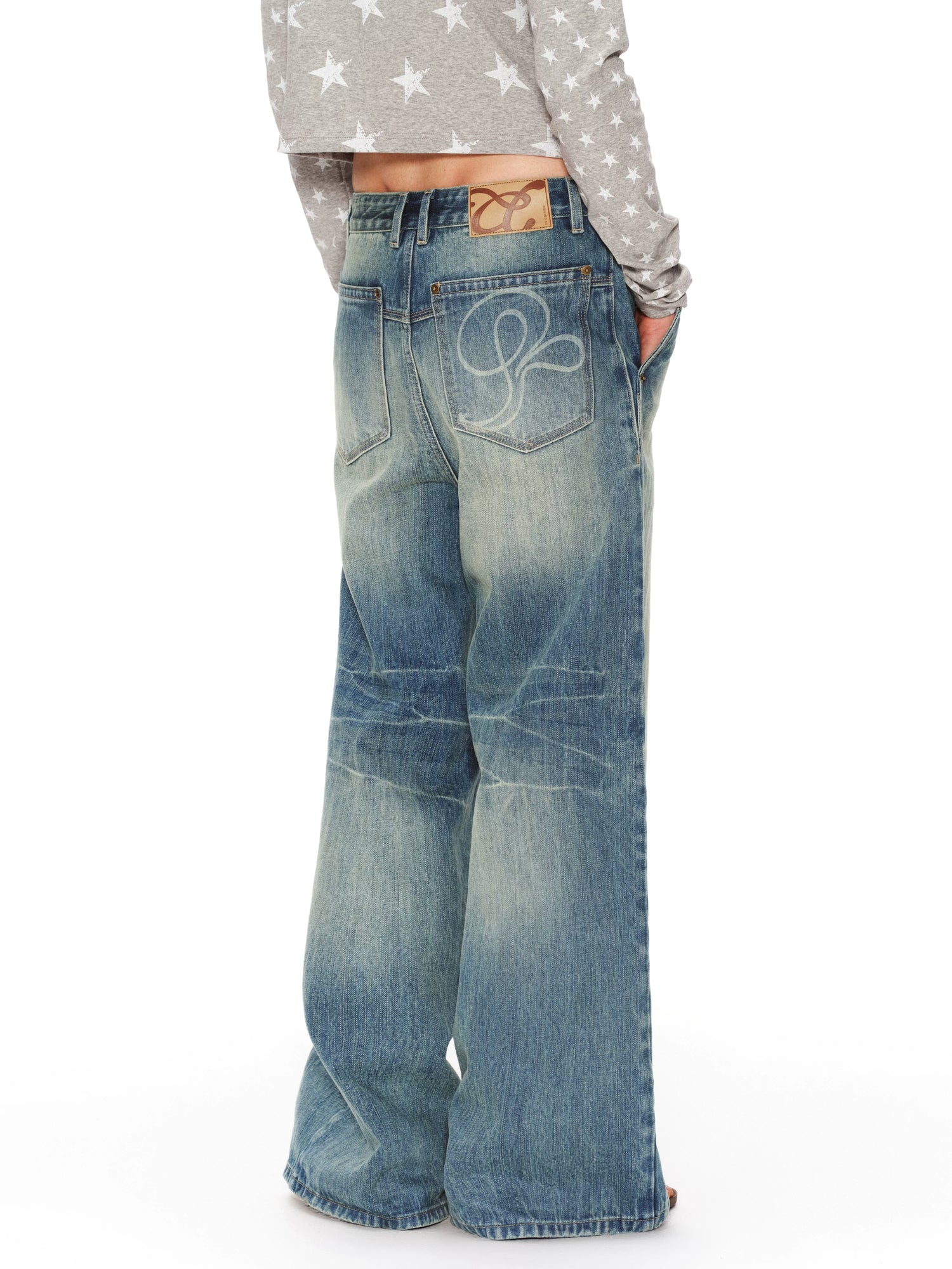 Vintage Blue Wide Leg Jeans