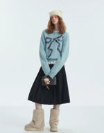Leopard Bow Crewneck Sweater