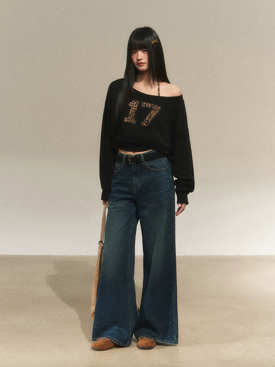 Leopard Strap Asymmetrical Two-Piece Top