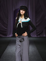 Sparkle Contrast Trim Knit Two-Piece Set