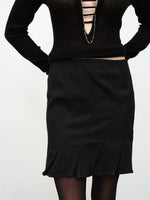 Two-Tone Twill Panel Mini Skirt