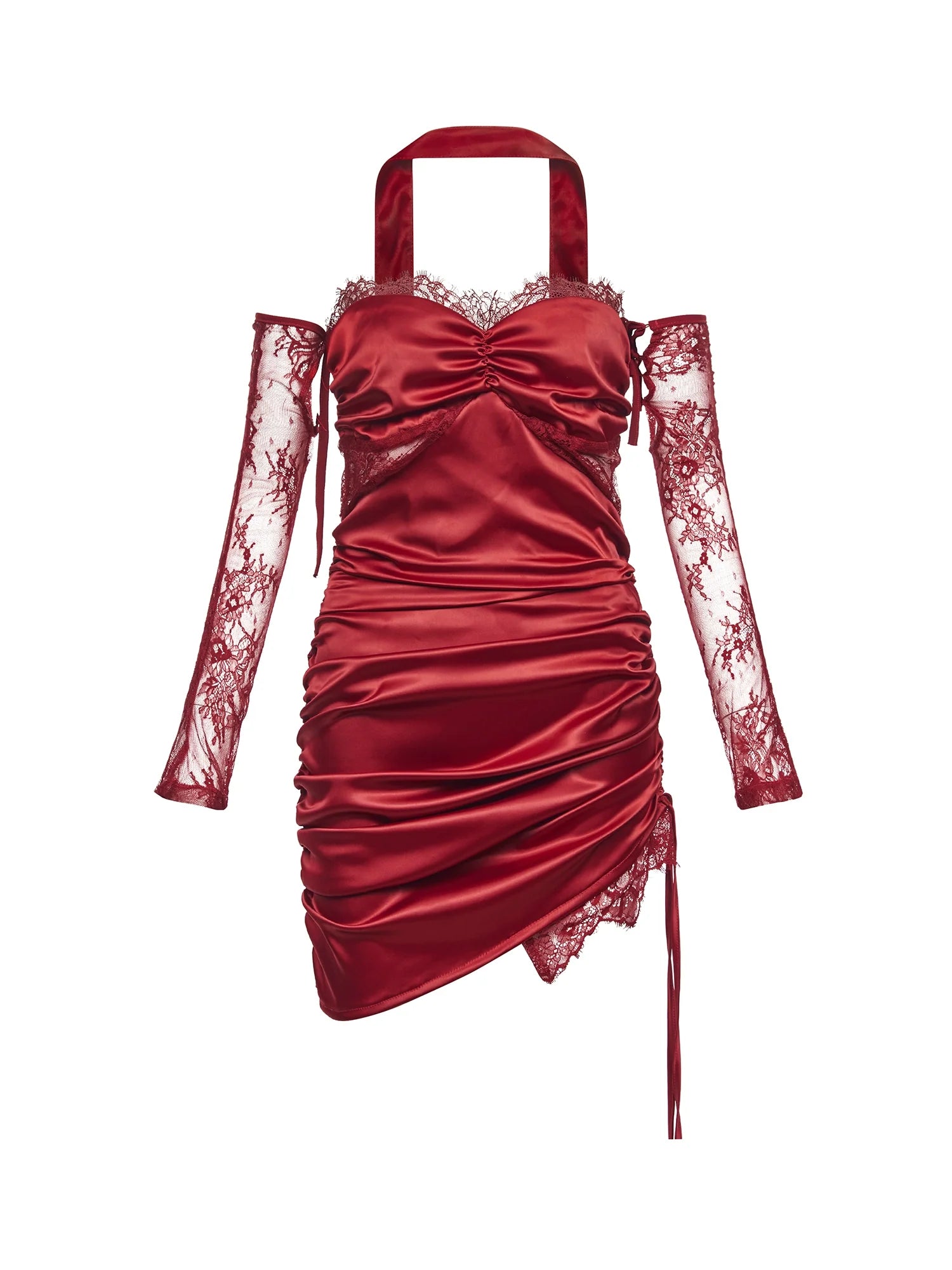 Satin Lace Slim Dress