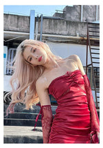 Satin Lace Slim Dress