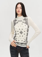 Paisley Turtleneck Knit Top