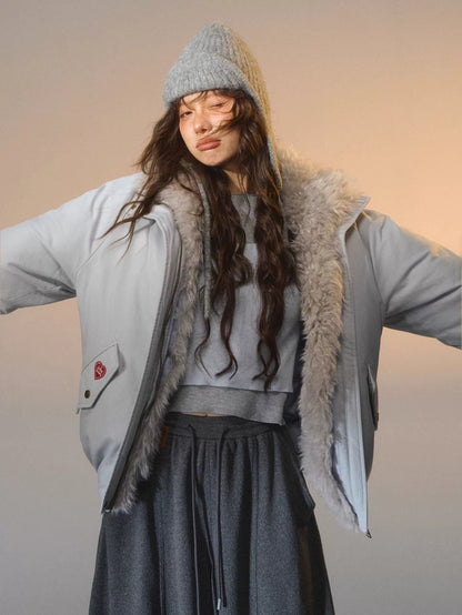 Detachable Fur Down Parka