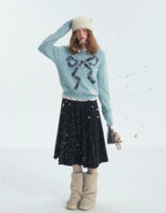 Leopard Bow Crewneck Sweater