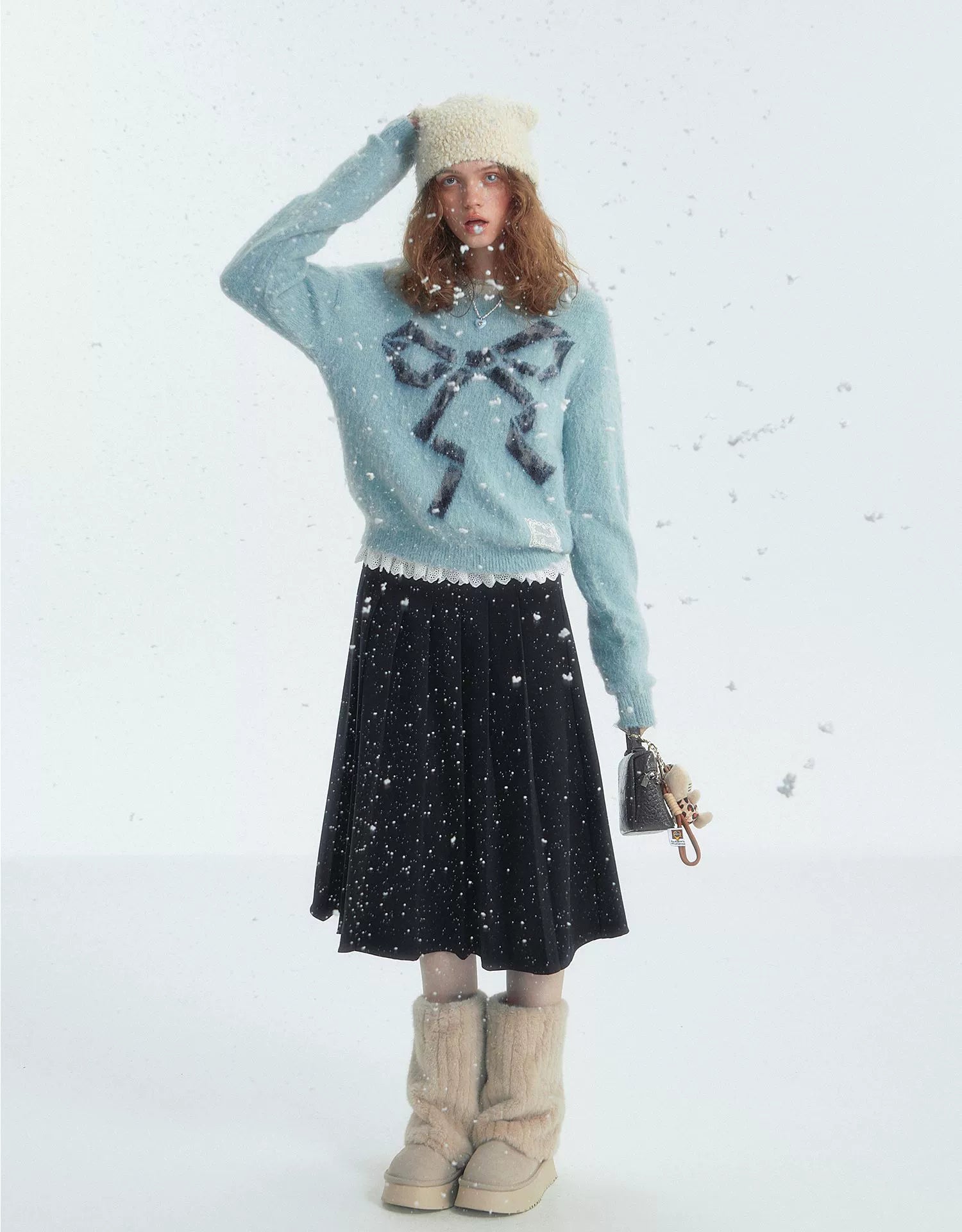Leopard Bow Crewneck Sweater