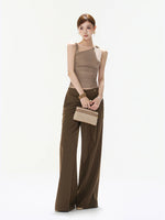 Ruched Mesh One-Shoulder Top
