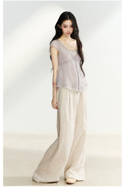 Lace Layered V-Neck Top