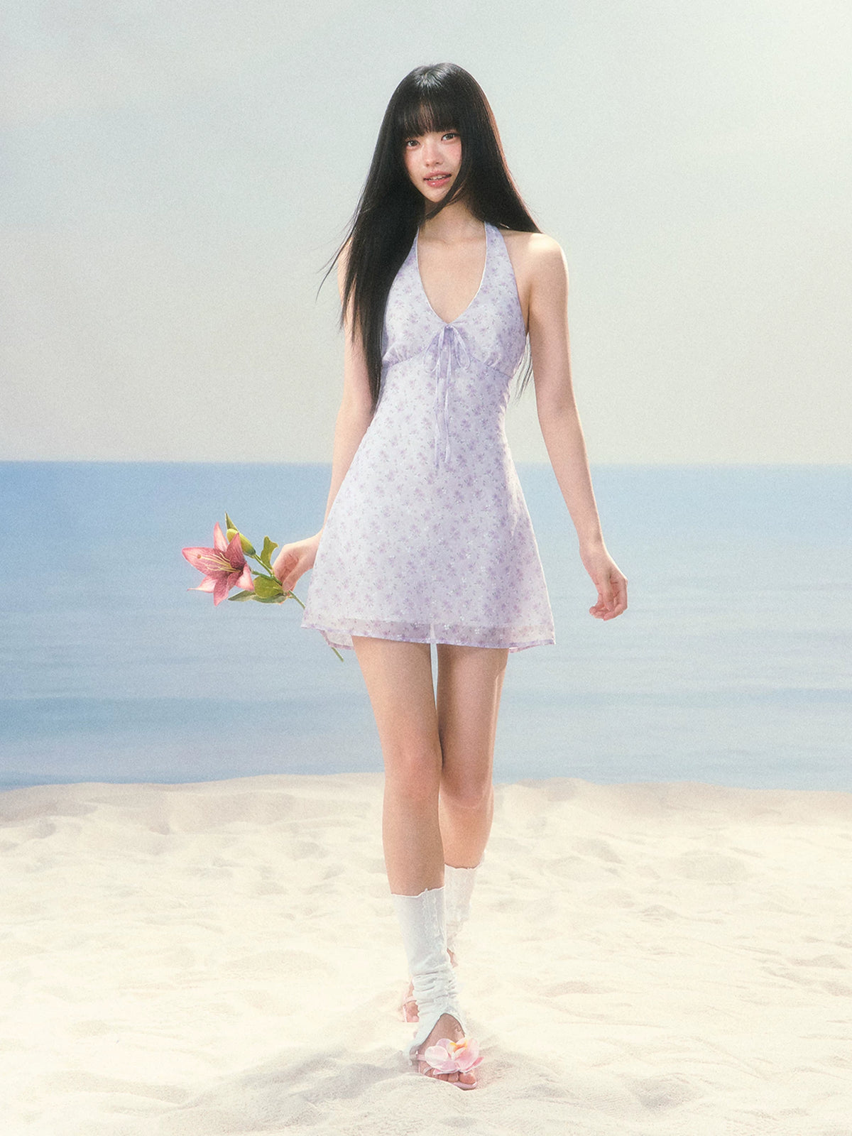Floral Halter Mini Dress