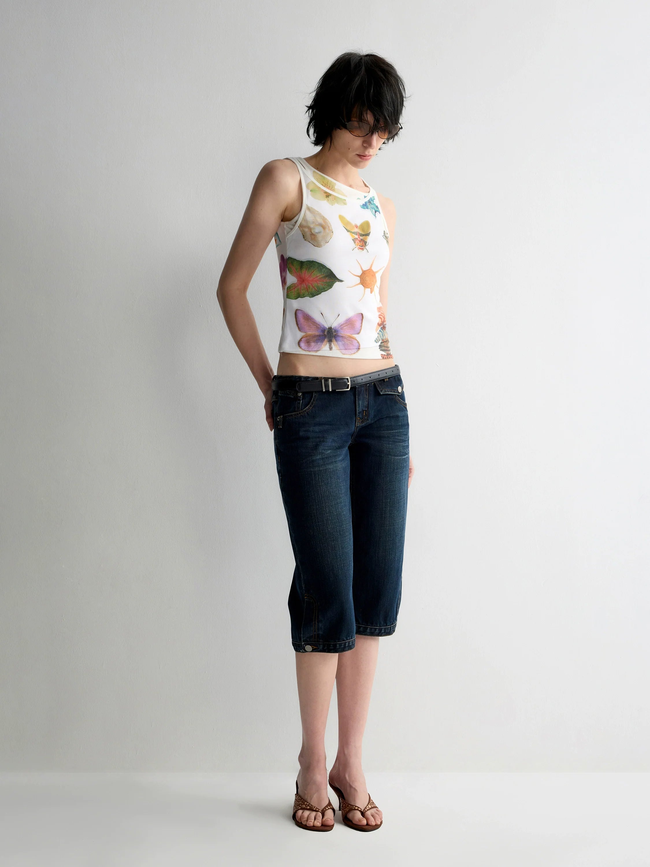 Lyocell Fun Print Short Sleeveless Tank Top