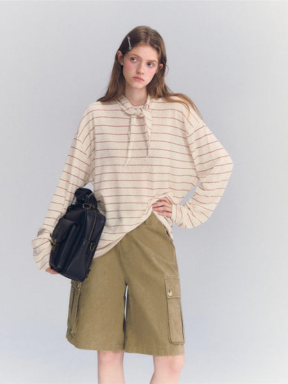 Rhinestone Stripe Long Sleeve Top
