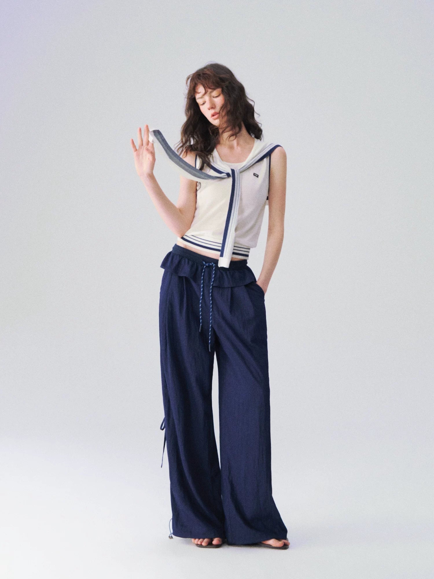 Bubble Waist Relaxed Pants