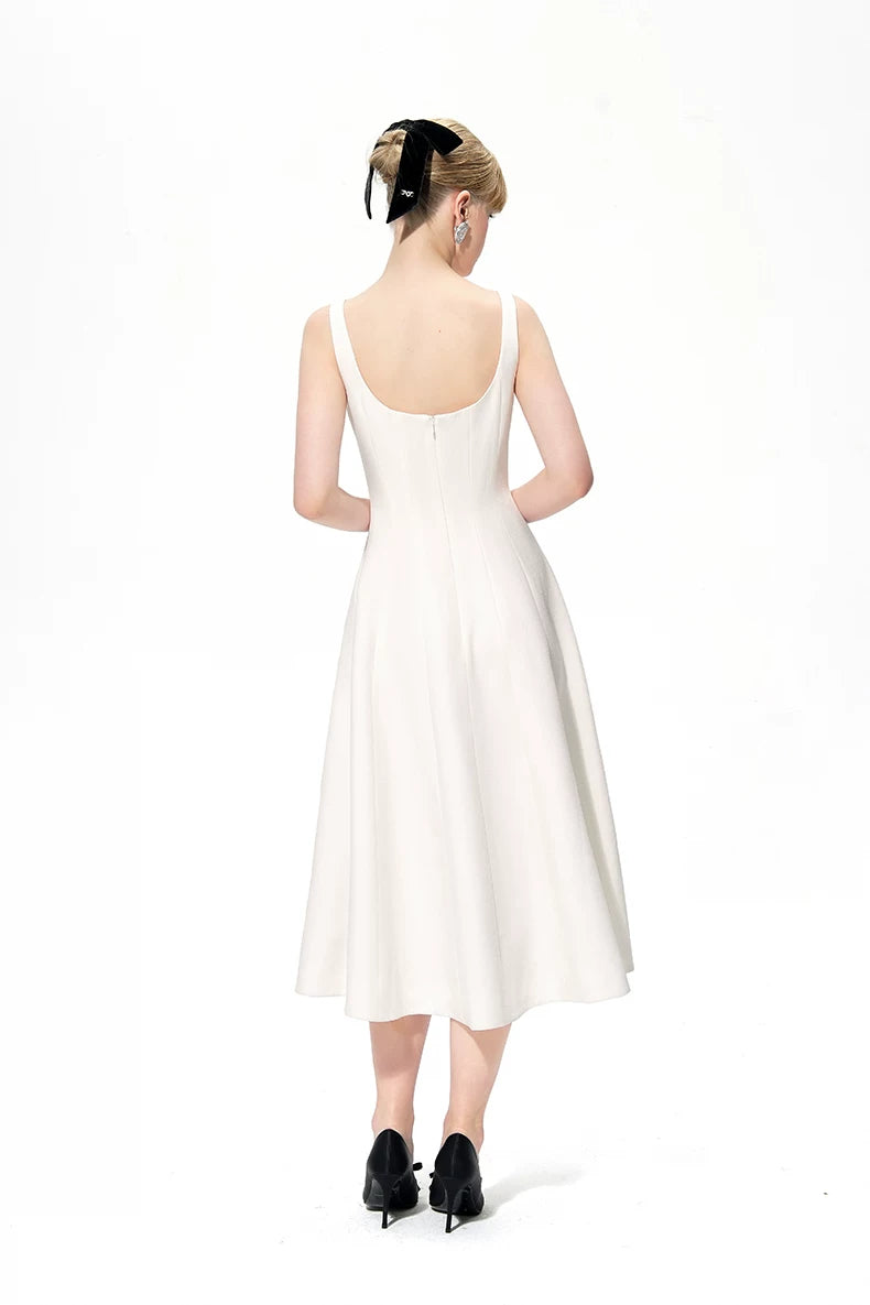 Waist A-Line Midi Dress