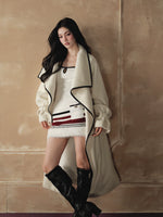 Wool-Blend Long Coat & Dress Set