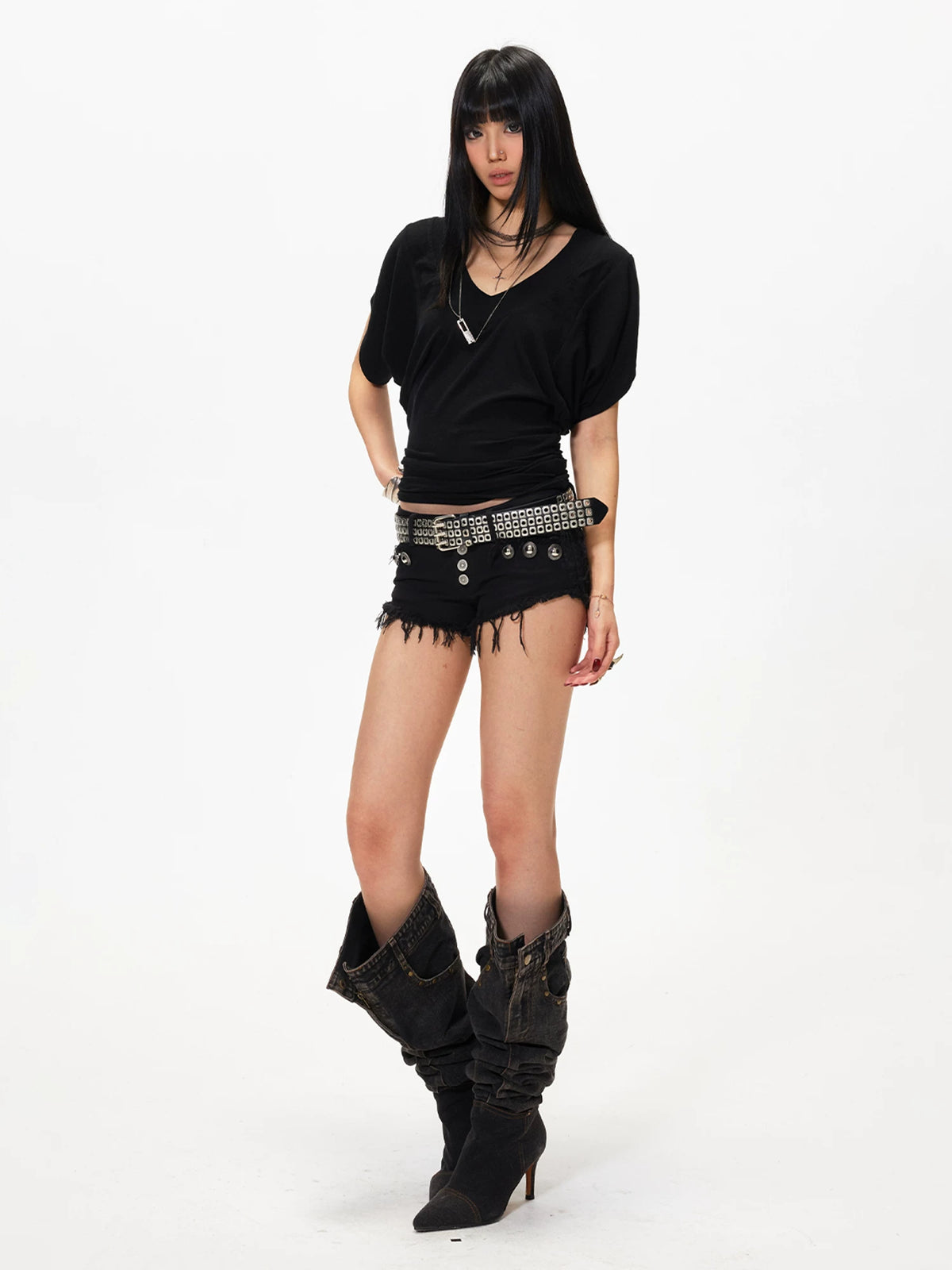 V Neck Batwing T-Shirt