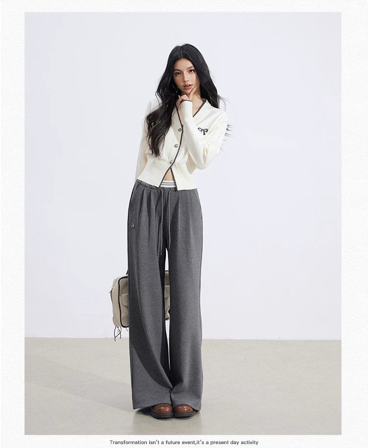 Faux-Layer Patchwork Wide-Leg Pants