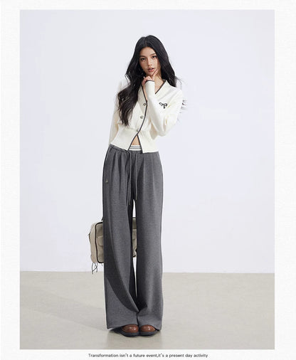 Faux-Layer Patchwork Wide-Leg Pants