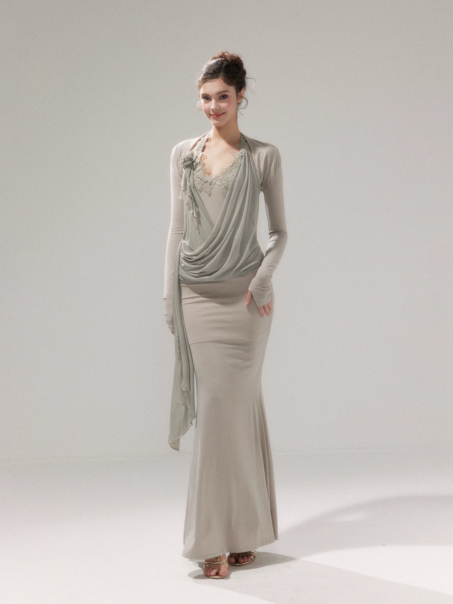 Draped Knit Mesh Set