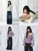 Striped Bandeau Cardigan Set