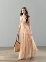 Floral Tulle Slip Maxi Dress