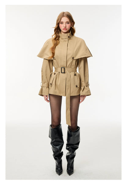 Classic Detachable Cape Trench Coat