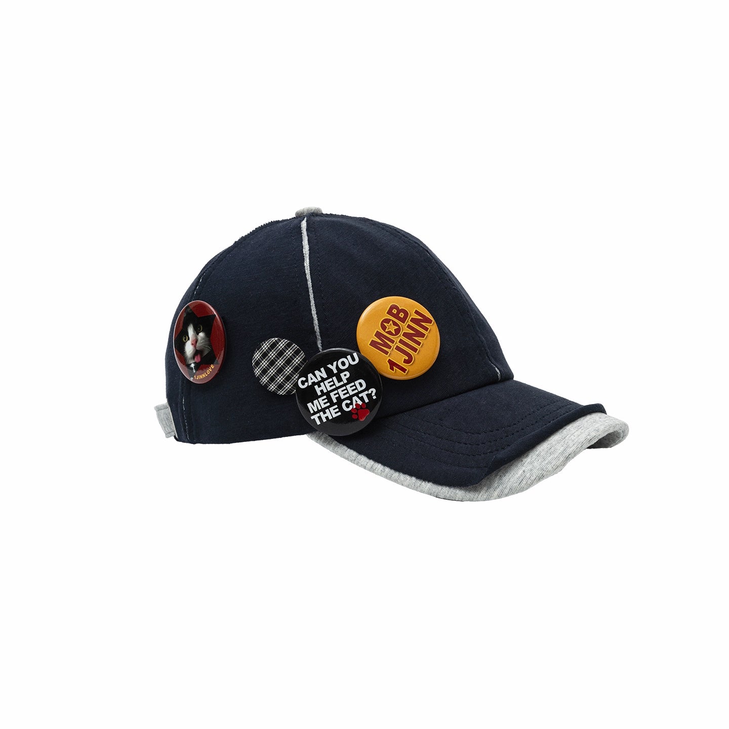Plaid-Panel Badge Baseball Cap