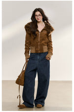 Fur Collar Suede Jacket