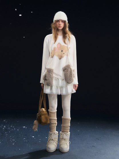 Off-White Deer Print Long-Sleeve T-shirt