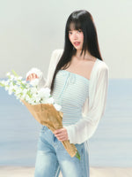 Striped Tube Cardigan Set