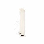 Solid Knit Cross-Tie Seamless Leg Socks