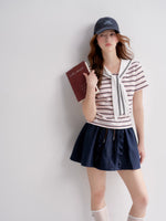 Ruffle Drawstring Mini Skirt