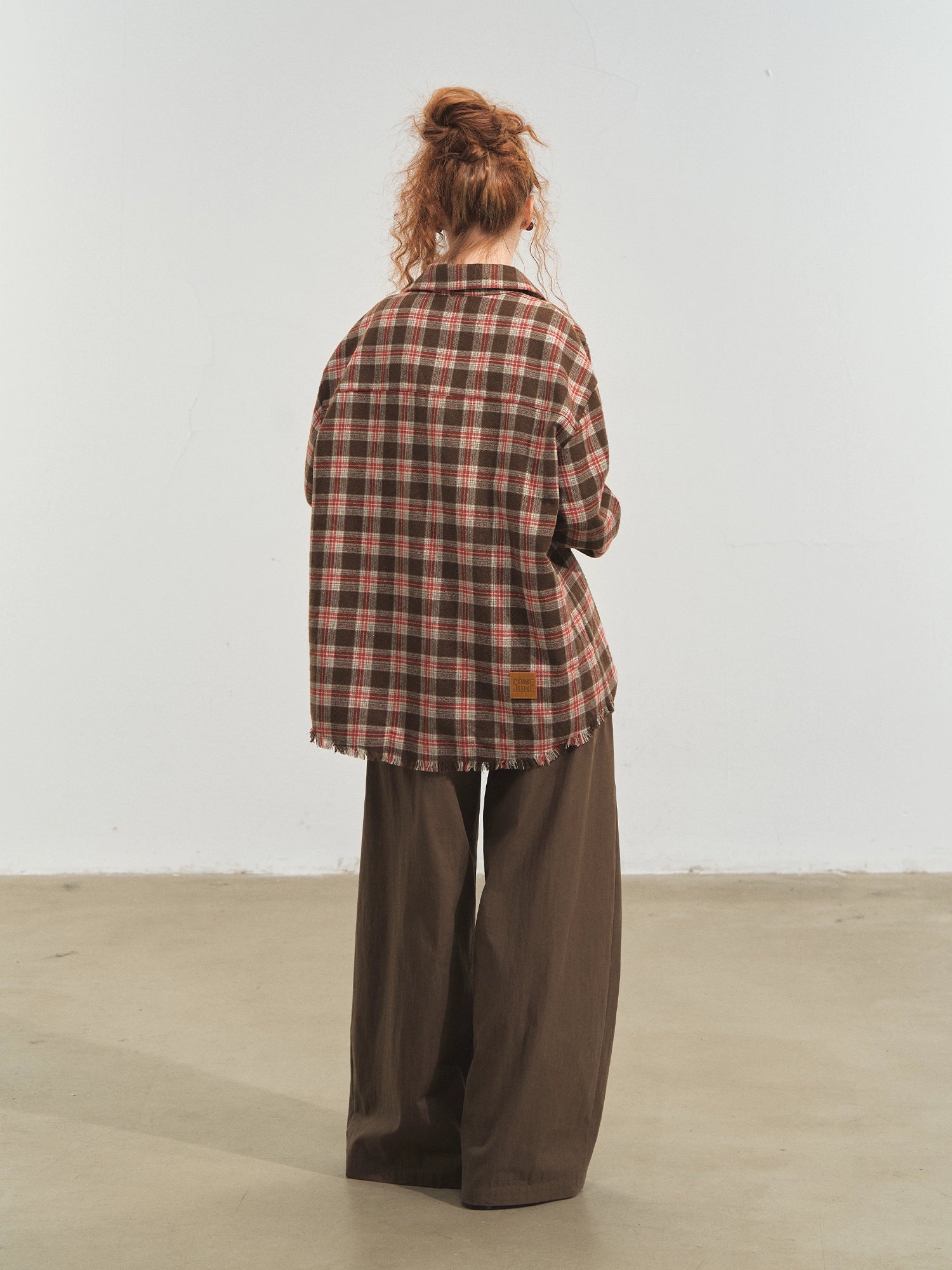 Blue &amp; Red Fringed Plaid Shirt