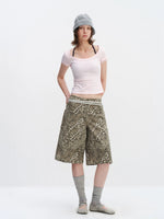 Leopard Print Cargo Shorts