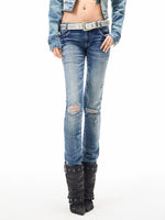 Low Rise Ripped Jeans