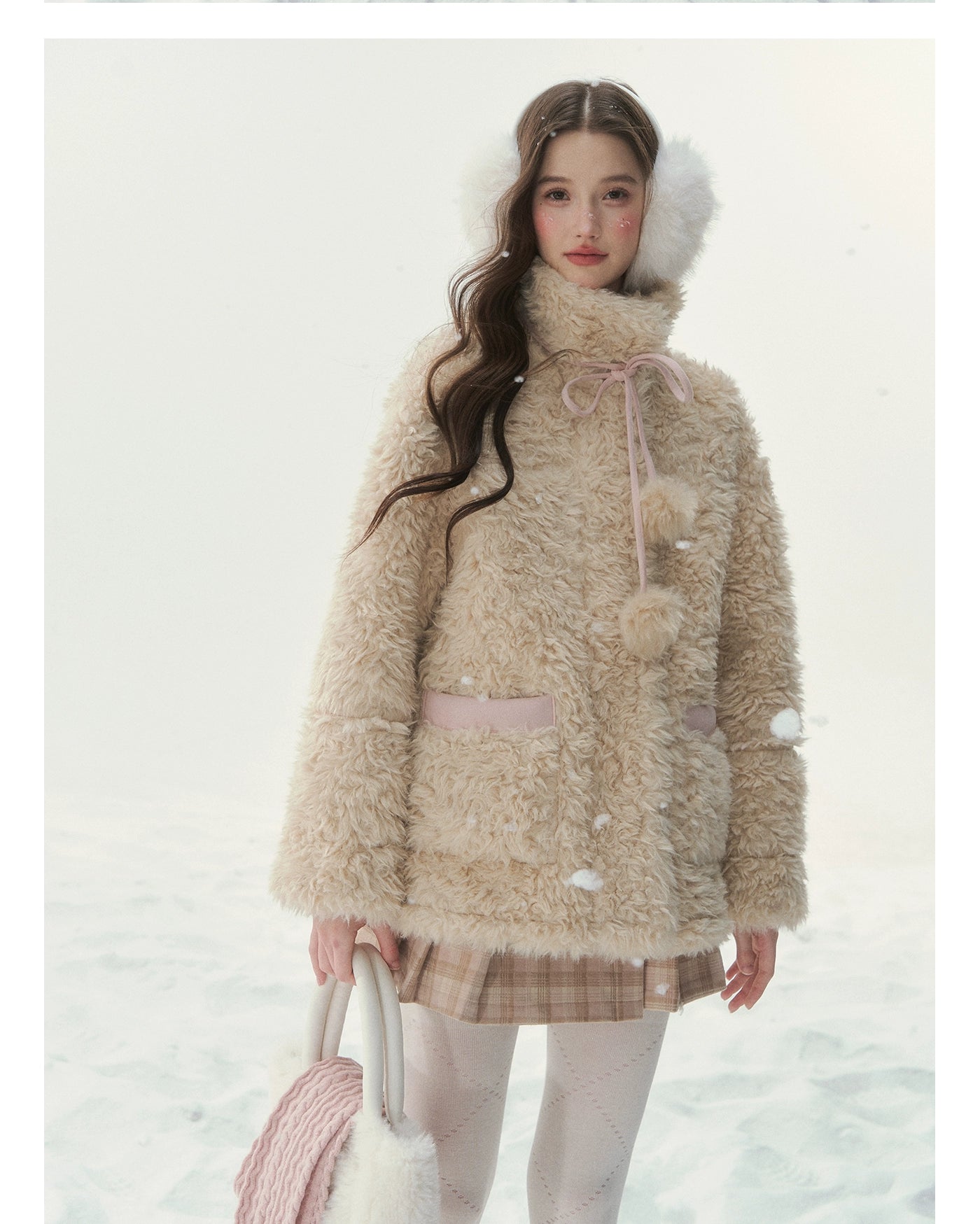 Pink &amp; Blue Reversible Faux Shearling Coat