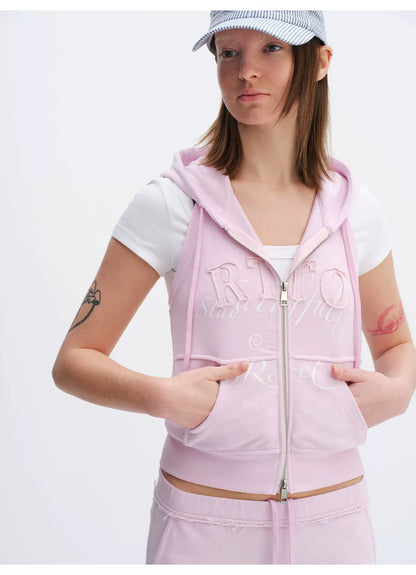 Sleeveless Hoodie &amp; Flared Pants Set