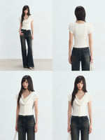 Draped Cowl Neck Blouse