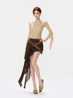 Asymmetric Ruffle Mini Skirt
