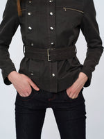 Waxed Faux-Leather Fur Jacket